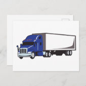 Semi Truck Postkarte (Vorne/Hinten)