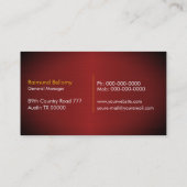 Semi Truck Red Metallic Business Card Visitenkarte (Rückseite)