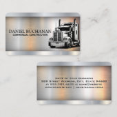 Semi Truck Transport Driving | Metal Visitenkarte (Vorne/Hinten)