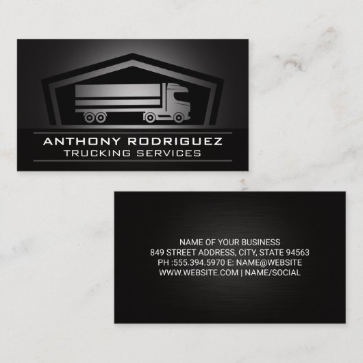 Semi Truck | Transport Hauling Visitenkarte (Vorne/Hinten)