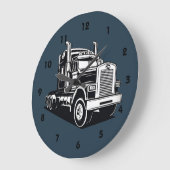 Semi Truck Transport Highway Cool Driver Große Wanduhr (Winkel)