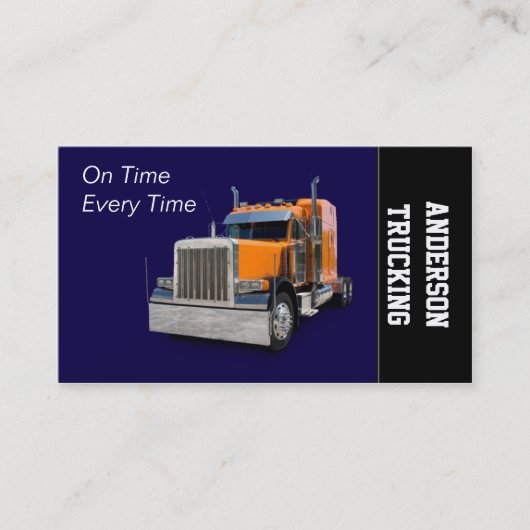 Semi Truck Transportfirma Visitenkarte (Vorderseite)
