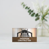 Semi Truck und Holz Visitenkarte (Stehend Vorderseite)