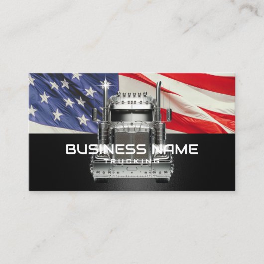 Semi Truck Veteran Trucking American Flag Visitenkarte (Vorderseite)