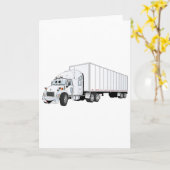 Semi Truck White Trailer Cartoon Karte (Gelbe Blume)