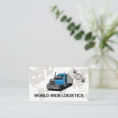 Semi Truck | World Map Logistics Network Visitenkarte (Stehend Vorderseite)