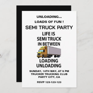 Semi Trucker Trucker Driver Party Einladung
