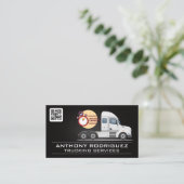 Semi Trucking Services | QR Code Business Card Visitenkarte (Stehend Vorderseite)