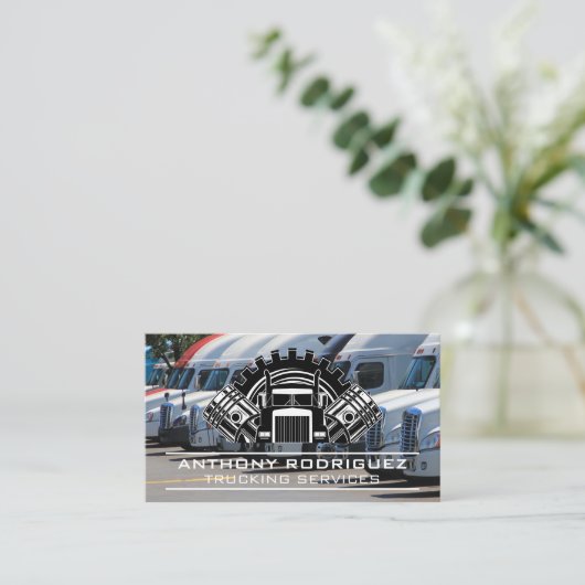 Semi Trucks | Transport | Logistik Visitenkarte (Stehend Vorderseite)