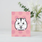 Semi White Russian Zwarf Hamster Postkarte (Stehend Vorderseite)