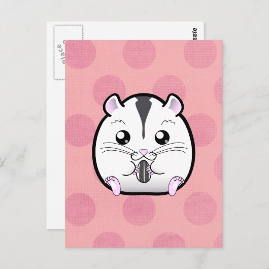 Semi White Russian Zwarf Hamster Postkarte (Vorne/Hinten)