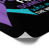 Semicolon Aquamarin & Lila Ribbon Suicide Awar Poster (Ecke)