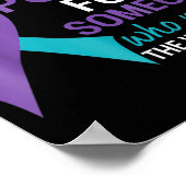 Semicolon Aquamarin und Lila Ribbon Suicide Bewuss Poster (Ecke)