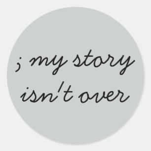 SemiColon; Bewusstsein für psychische Gesundheit Runder Aufkleber