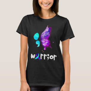 Semicolon Butterfly Aquarell Suizidprävention T-Shirt