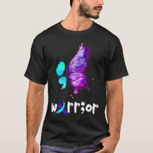 Semicolon Butterfly Aquarell Suizidprävention T-Shirt