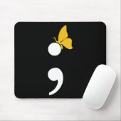 Semicolon Butterfly Suizid Depression Prevention Mousepad (Mit Mouse)