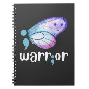 Semicolon Butterfly - Suizidprävention Bewusstsei Notizblock