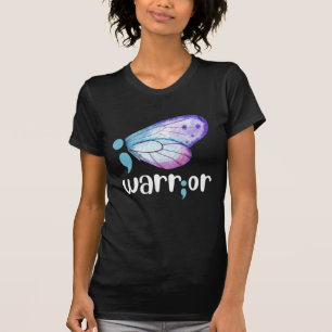 Semicolon Butterfly - Suizidprävention Bewusstsein T-Shirt
