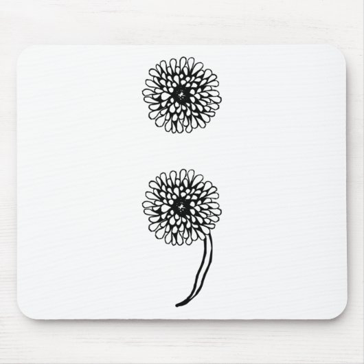 Semicolon Dandelion Suizidprävention Bewusstsein Mousepad (Vorne)