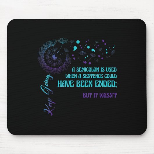 Semicolon Definition Dandelion Suizidprävention Mousepad (Vorne)
