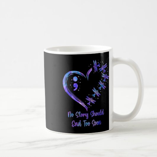 Semicolon Dragon (Woche der Bewusstseinsbildung be Kaffeetasse (Rechts)