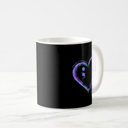 Semicolon Dragonfly Suizidprävention Monat Kaffeetasse (VorderseiteRechts)