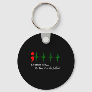 Semicolon EKG Suicide Awareness Prevention Schlüsselanhänger