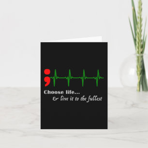 Semicolon Ekg Suizidbewusstsein Prävention Karte