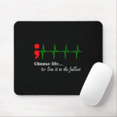 Semicolon Ekg Suizidbewusstsein Prävention Mousepad (Mit Mouse)