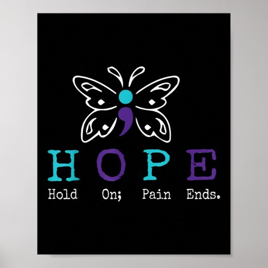 Semicolon-Geschenk zur Suizidprävention Awa Poster (Vorne)