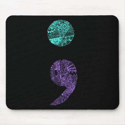 Semicolon Gift Suicide Prevention Awareness Mousepad (Vorne)