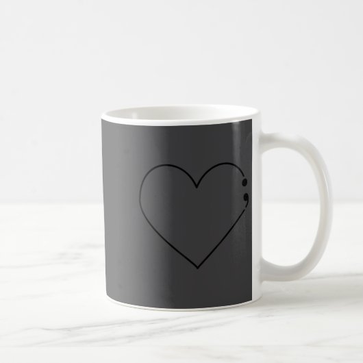 Semicolon Heart Mental Health Awareness Therast De Kaffeetasse (Rechts)