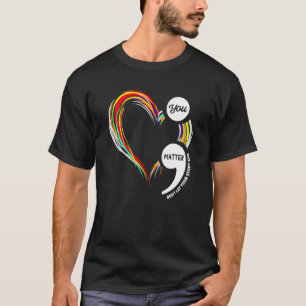 Semicolon Heart Niedlich End of Stigma Mental Heal T-Shirt