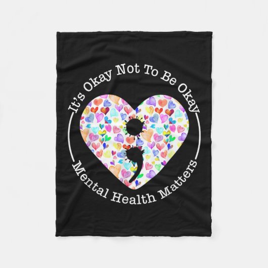 Semicolon Heart Suicide Pr Fleecedecke (Vorderseite)