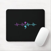 Semicolon Heartbeat Suizidprävention A Mousepad (Mit Mouse)