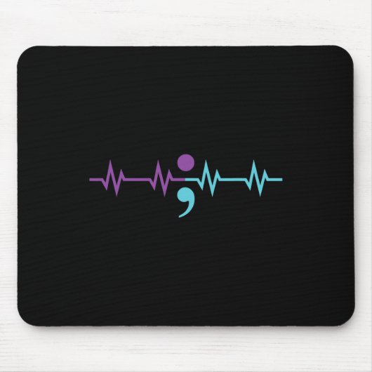 Semicolon Heartbeat Suizidprävention A Mousepad (Vorne)