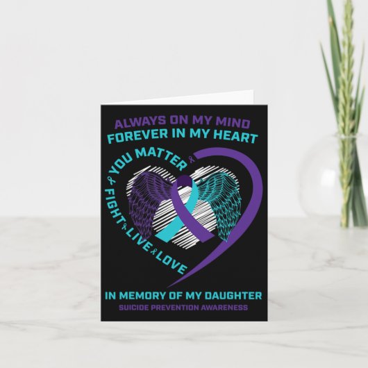 Semicolon in Erinnerung an die Tochter Suizidpräve Karte (Vorderseite)