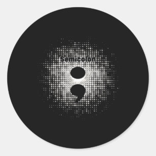 Semicolon - Kriegergeist-Sticker Runder Aufkleber