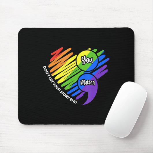 Semicolon LGBTQ Suicide Pr Mousepad (Mit Mouse)