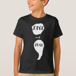 Semicolon Live and Liebe Suizidbewusstsein für Men T-Shirt