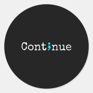 Semicolon Mental Health & amp; Suizidprävention A Runder Aufkleber