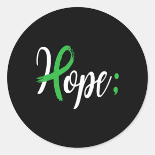 Semicolon Mental Health Awareness Monatsunterstütz Runder Aufkleber
