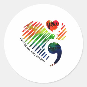 Semicolon Mental Health Awareness Montag Geschenke Runder Aufkleber