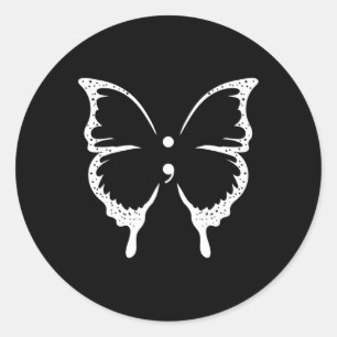 Semicolon Mental Health Awareness Runder Aufkleber