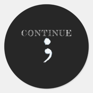 Semicolon Mental Health Awareness Suicide Preventi Runder Aufkleber