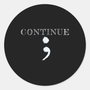 Semicolon Mental Health Awareness Suicide Preventi Runder Aufkleber