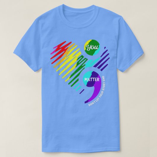 Semicolon Mental Health Awareness T-Shirt (Design vorne)