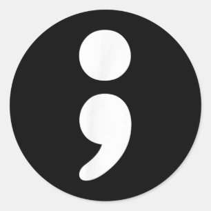 Semicolon Mental Health S Awareness Montag Runder Aufkleber