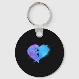 Semicolon Mental Health Suicide Prevention A Schlüsselanhänger